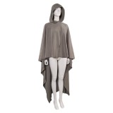 Rey Skywalker Costume de Cosplay avec Cape Grise pour Fête Halloween Carnaval