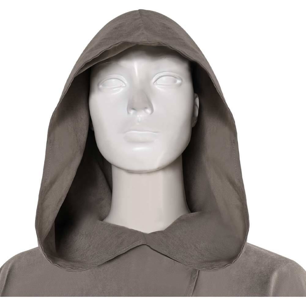 Rey Skywalker Costume de Cosplay avec Cape Grise pour Fête Halloween Carnaval