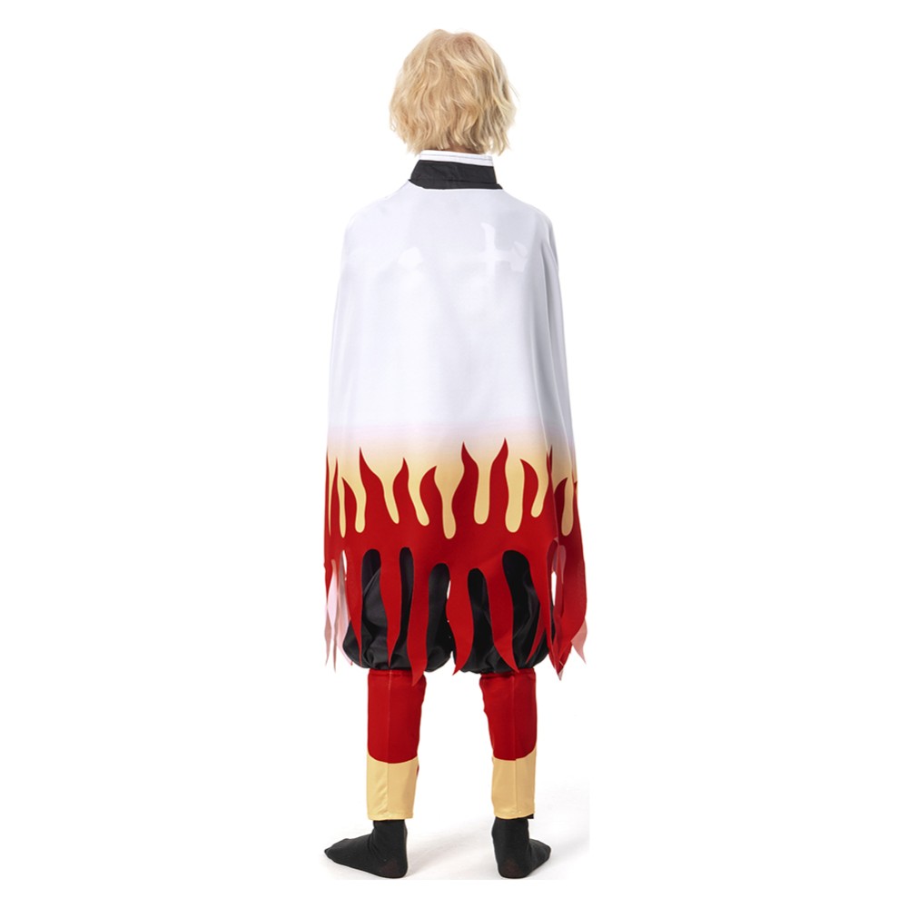 Rengoku Kyoujurou Kids Children Coat Pants Cloak Suit Cosplay Costume Halloween Carnival Outfit