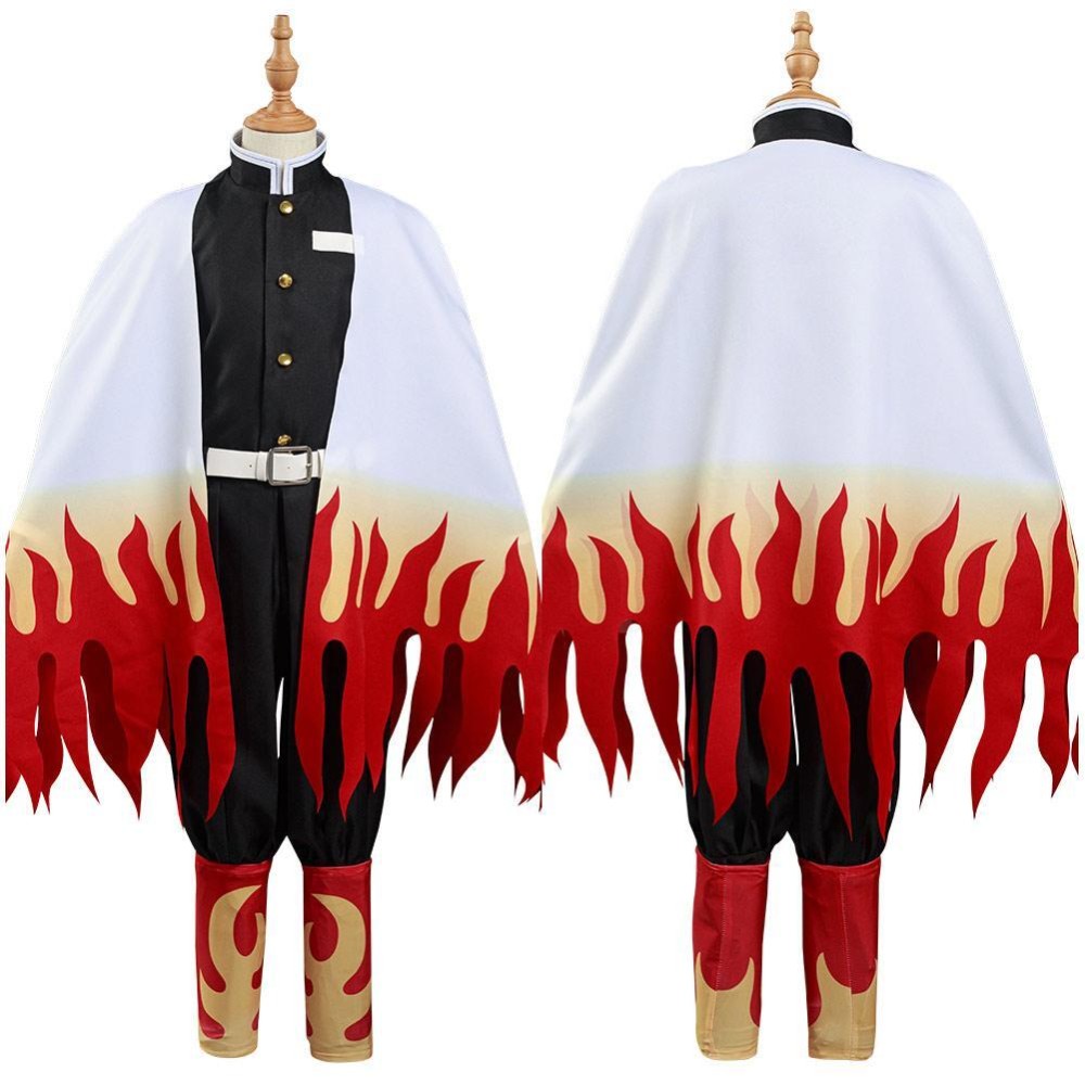 Rengoku Kyoujurou Kids Children Coat Pants Cloak Suit Cosplay Costume Halloween Carnival Outfit