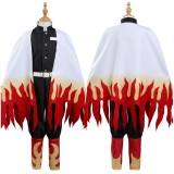 Rengoku Kyoujurou Kids Children Coat Pants Cloak Suit Cosplay Costume Halloween Carnival Outfit