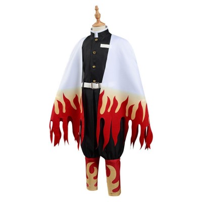 Rengoku Kyoujurou Kids Children Coat Pants Cloak Suit Cosplay Costume Halloween Carnival Outfit