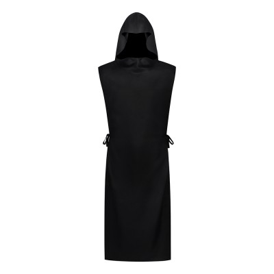 Costume de cosplay de prêtre de la Renaissance en robe noire pour Halloween et carnaval