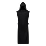 Costume de cosplay de prêtre de la Renaissance en robe noire pour Halloween et carnaval