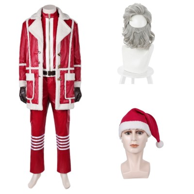 Red One (2024) Nick Men Red Jacket Fullset Christmas Cosplay Costume Halloween Carnival Outfit