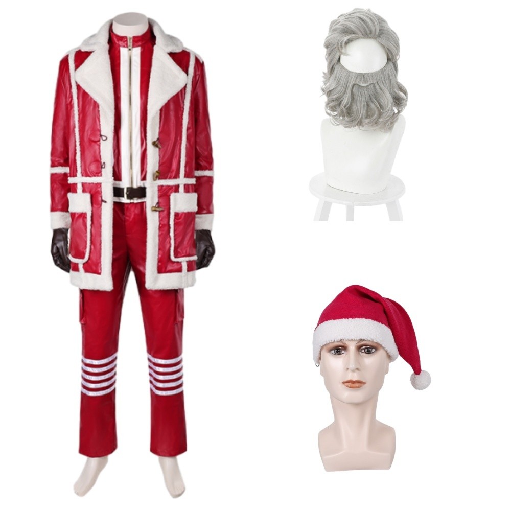 Red One (2024) Nick Men Red Jacket Fullset Christmas Cosplay Costume Halloween Carnival Outfit
