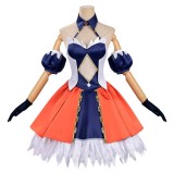 Robe de cosplay Alvitr Femme Bleue et Orange Costume Halloween Carnaval