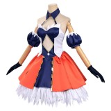 Robe de cosplay Alvitr Femme Bleue et Orange Costume Halloween Carnaval