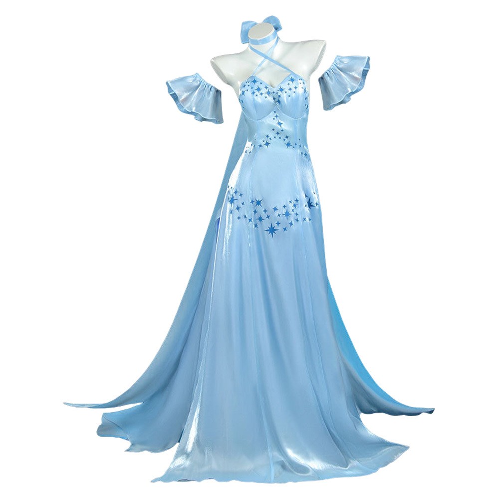 Robe de soirée bleue pour femmes Emilia Costume de cosplay Tenue de carnaval d'Halloween