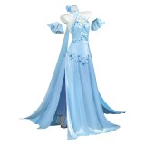 Robe de soirée bleue pour femmes Emilia Costume de cosplay Tenue de carnaval d'Halloween