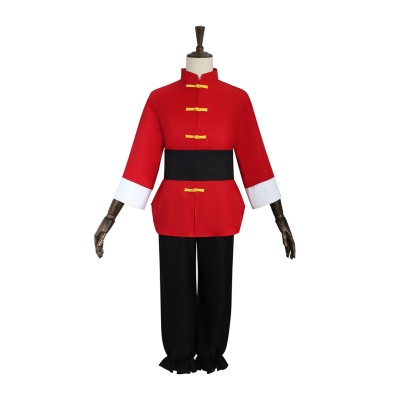 Ranma 1/2 Saotome Ranma Costume de Cosplay de Parti de Kung-Fu Rouge Chinois pour Halloween et Carnaval