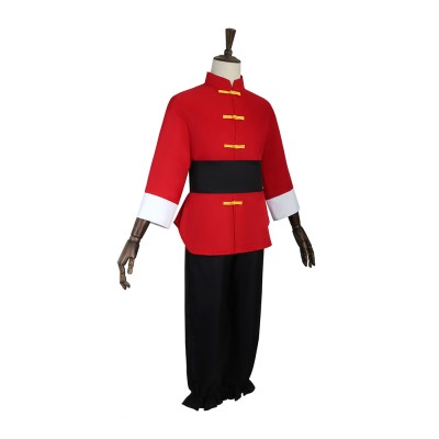 Ranma 1/2 Saotome Ranma Costume de Cosplay de Parti de Kung-Fu Rouge Chinois pour Halloween et Carnaval