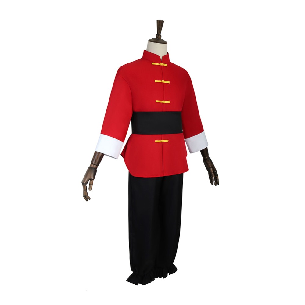 Ranma 1/2 Saotome Ranma Costume de Cosplay de Parti de Kung-Fu Rouge Chinois pour Halloween et Carnaval
