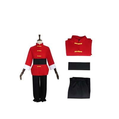 Ranma 1/2 Saotome Ranma Costume de Cosplay de Parti de Kung-Fu Rouge Chinois pour Halloween et Carnaval