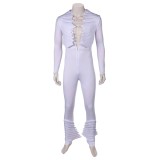 Queen Freddie Mercury White Rock and Roll Jumpsuit Suit Cosplay Costume Halloween Carnival Outfit