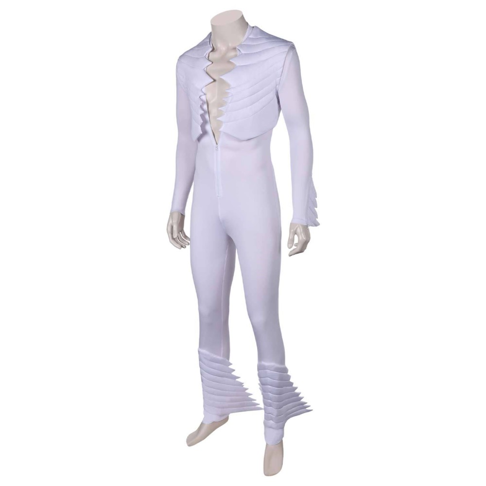 Queen Freddie Mercury White Rock and Roll Jumpsuit Suit Cosplay Costume Halloween Carnival Outfit