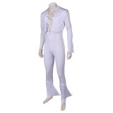 Queen Freddie Mercury White Rock and Roll Jumpsuit Suit Cosplay Costume Halloween Carnival Outfit