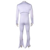 Queen Freddie Mercury White Rock and Roll Jumpsuit Suit Cosplay Costume Halloween Carnival Outfit
