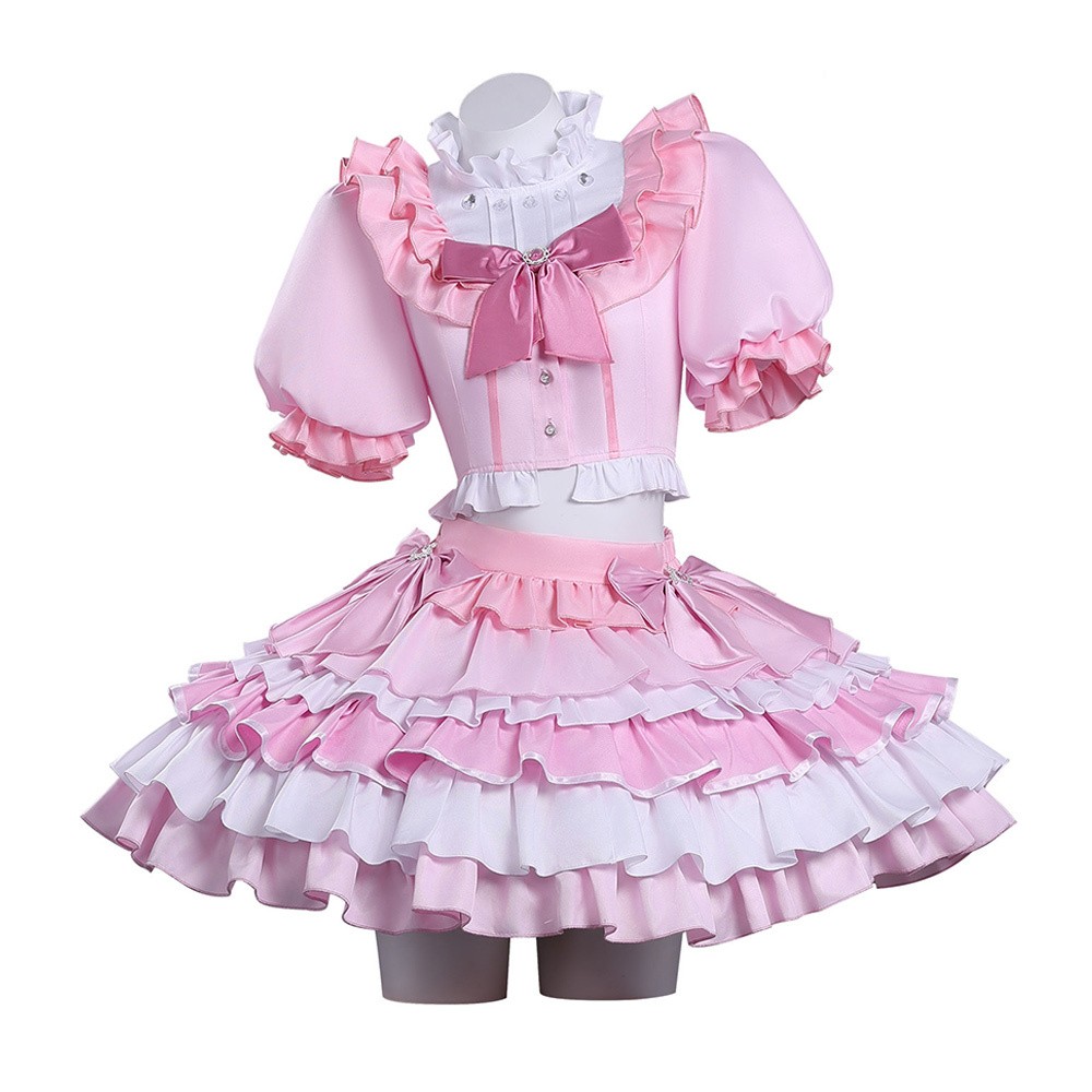 Puella Magi Madoka Magica Madoka Kaname Women Pink Dress Cosplay Costume Halloween Carnival Outfit