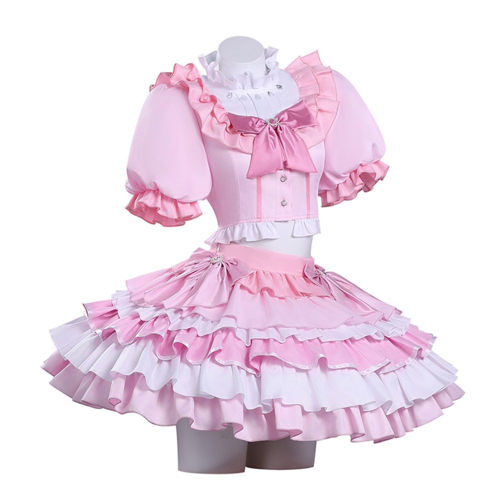 Puella Magi Madoka Magica Madoka Kaname Women Pink Dress Cosplay Costume Halloween Carnival Outfit