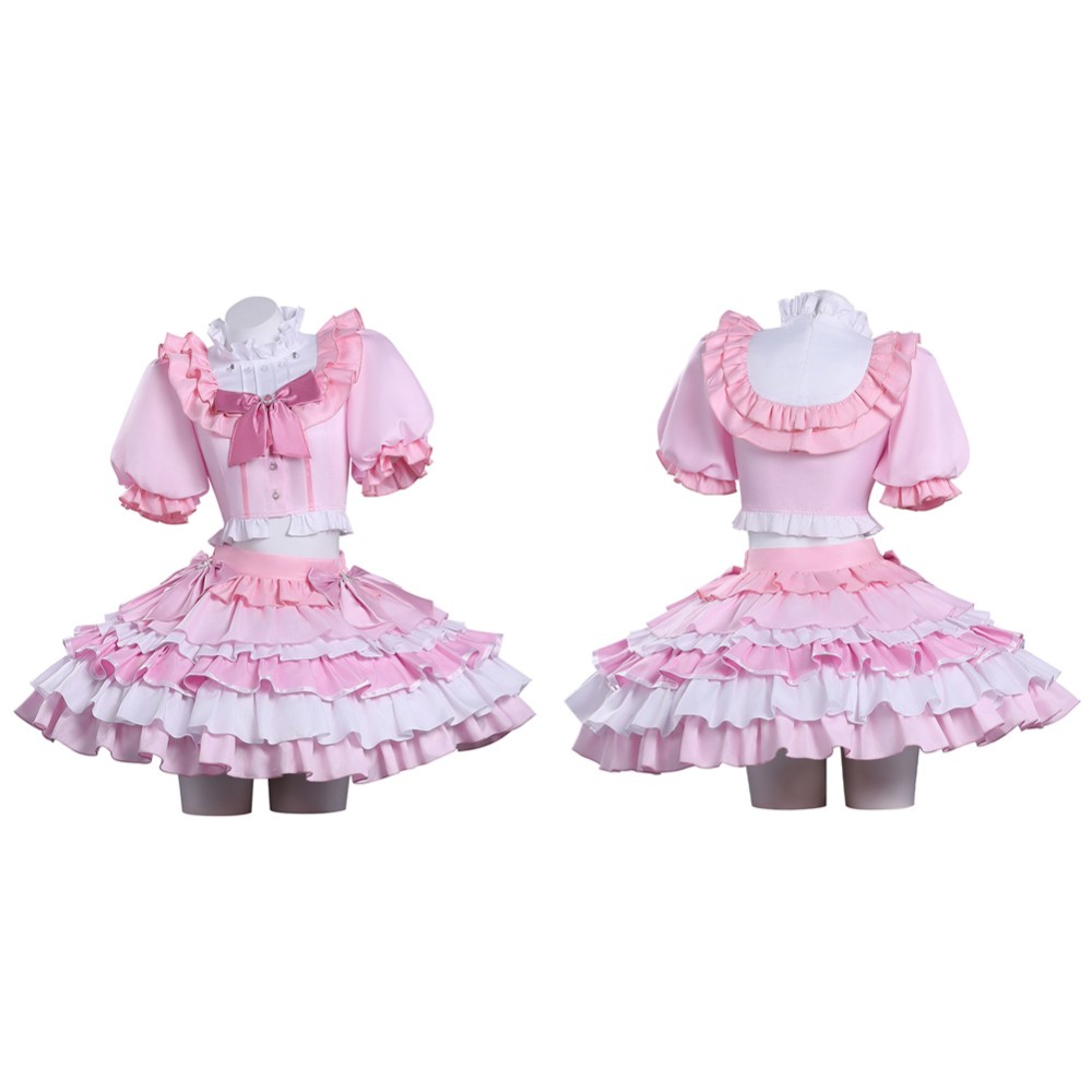 Puella Magi Madoka Magica Madoka Kaname Women Pink Dress Cosplay Costume Halloween Carnival Outfit