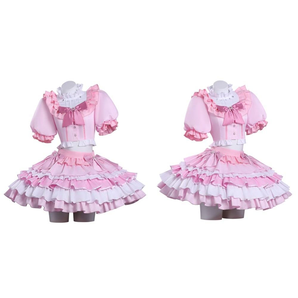 Puella Magi Madoka Magica Madoka Kaname Women Pink Dress Cosplay Costume Halloween Carnival Outfit