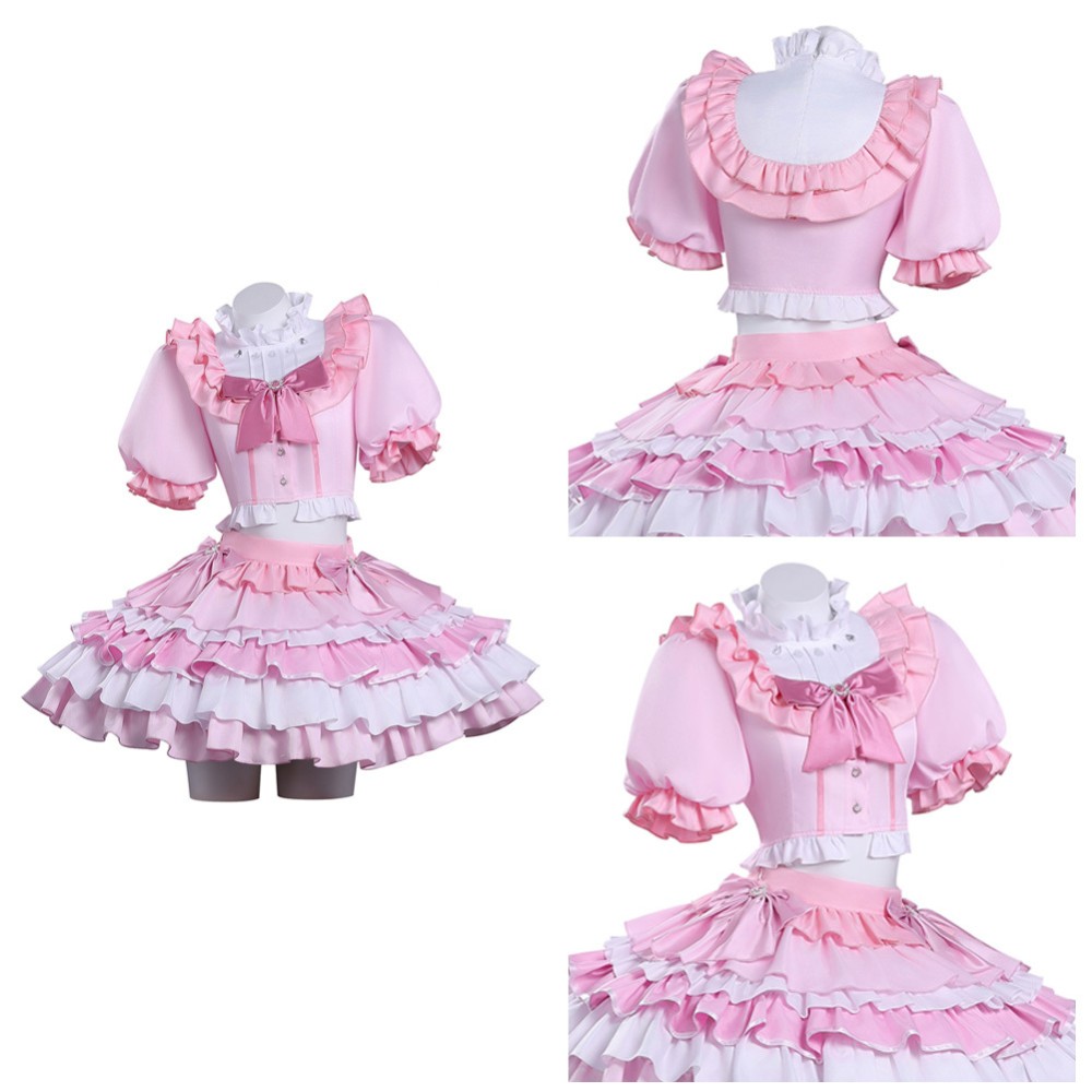 Puella Magi Madoka Magica Madoka Kaname Women Pink Dress Cosplay Costume Halloween Carnival Outfit