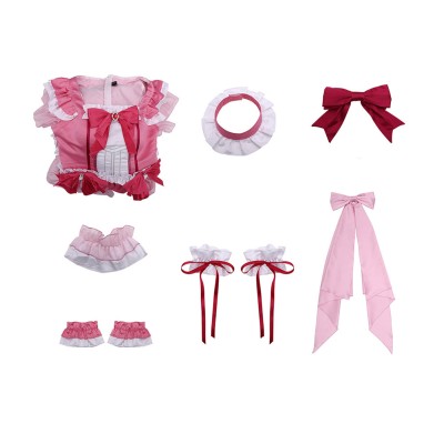 Puella Magi Madoka Magica Kyoko Sakura Women Pink Dress Cosplay Costume Halloween Carnival