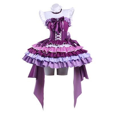 Costume de cosplay de Puella Magi Madoka Magica Akemi Homura Purple Stage Dress pour Halloween et carnaval