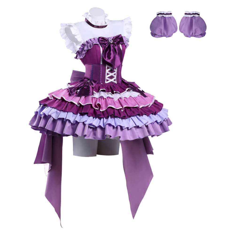 Costume de cosplay de Puella Magi Madoka Magica Akemi Homura Purple Stage Dress pour Halloween et carnaval