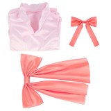 Robe rose pour femmes Pudding Costume de cosplay Tenue de carnaval d'Halloween