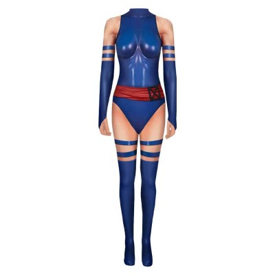 Psylocke Printed Jumpsuit Cosplay Costume Halloween Carnival Outfit