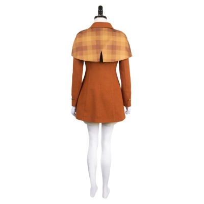 Princess Peach : Spectacle ! Costume de cosplay de la princesse Peach en costume de détective Brown pour Halloween et carnaval