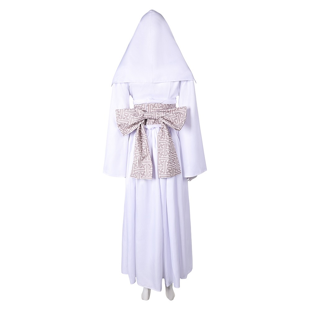 Robe blanche de cosplay pour femmes Princesse Leia Costume de Halloween Tenue de carnaval