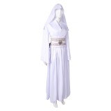 Robe blanche de cosplay pour femmes Princesse Leia Costume de Halloween Tenue de carnaval