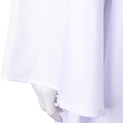 Robe blanche de cosplay pour femmes Princesse Leia Costume de Halloween Tenue de carnaval