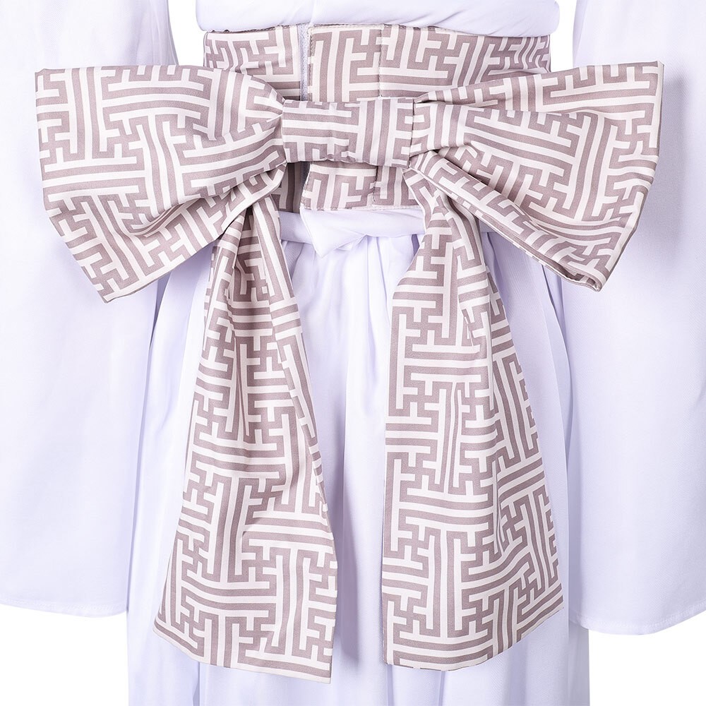 Robe blanche de cosplay pour femmes Princesse Leia Costume de Halloween Tenue de carnaval