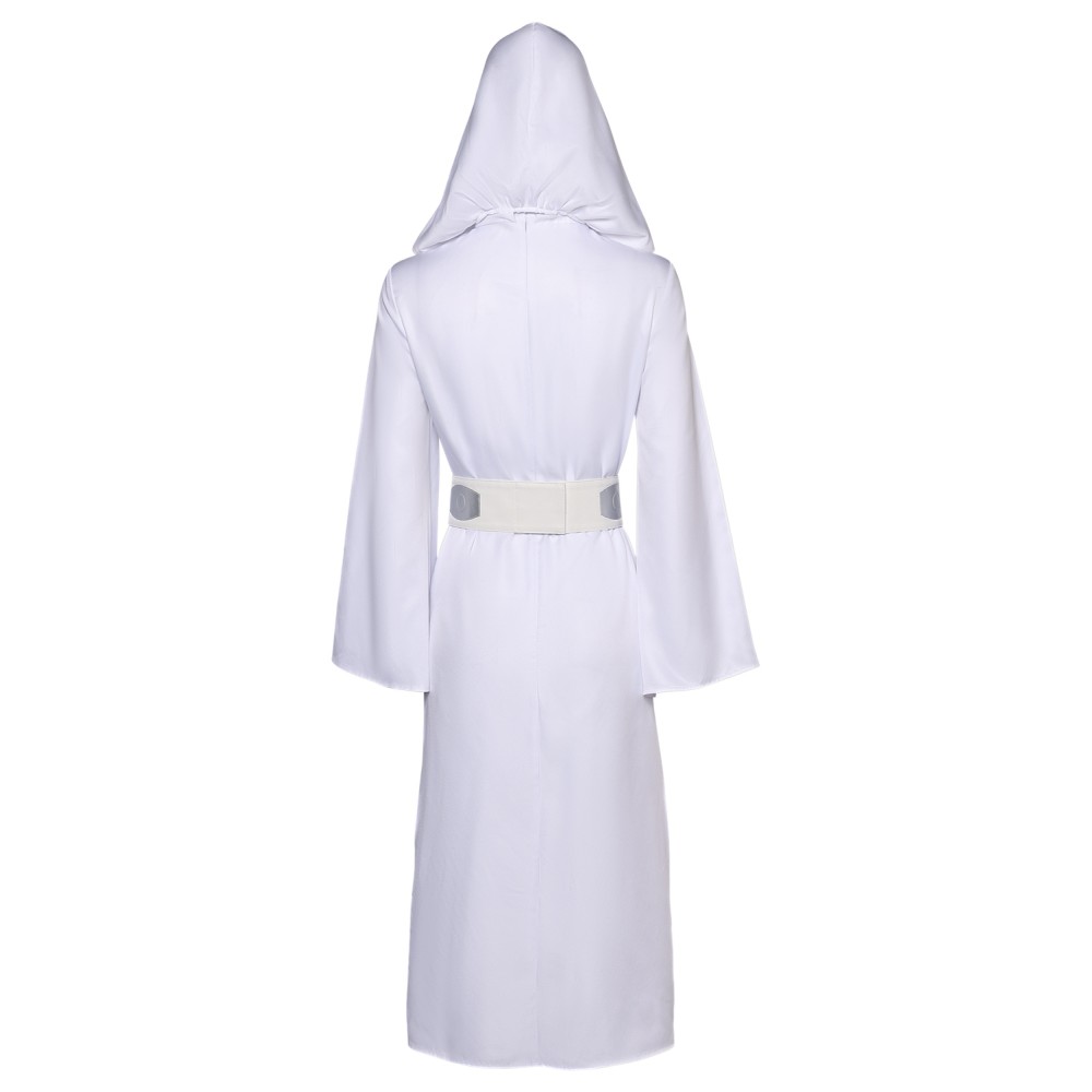 Robe Femme Princesse Leia avec Chapeau Ceinture Ensemble Costume Cosplay Halloween Carnaval Tenue