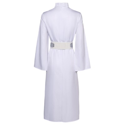 Robe Femme Princesse Leia avec Chapeau Ceinture Ensemble Costume Cosplay Halloween Carnaval Tenue