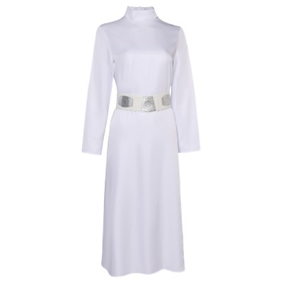 Robe Femme Princesse Leia avec Chapeau Ceinture Ensemble Costume Cosplay Halloween Carnaval Tenue