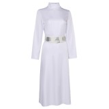 Robe Femme Princesse Leia avec Chapeau Ceinture Ensemble Costume Cosplay Halloween Carnaval Tenue