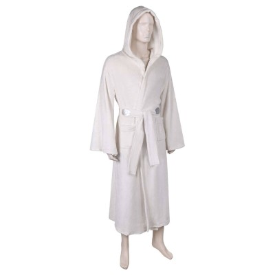 Robe de bain en flanelle unisexe Princess Leia Costume de cosplay Tenue de carnaval d'Halloween