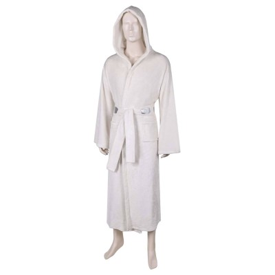 Robe de bain en flanelle unisexe Princess Leia Costume de cosplay Tenue de carnaval d'Halloween