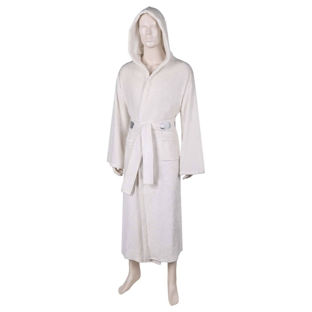Robe de bain en flanelle unisexe Princess Leia Costume de cosplay Tenue de carnaval d'Halloween