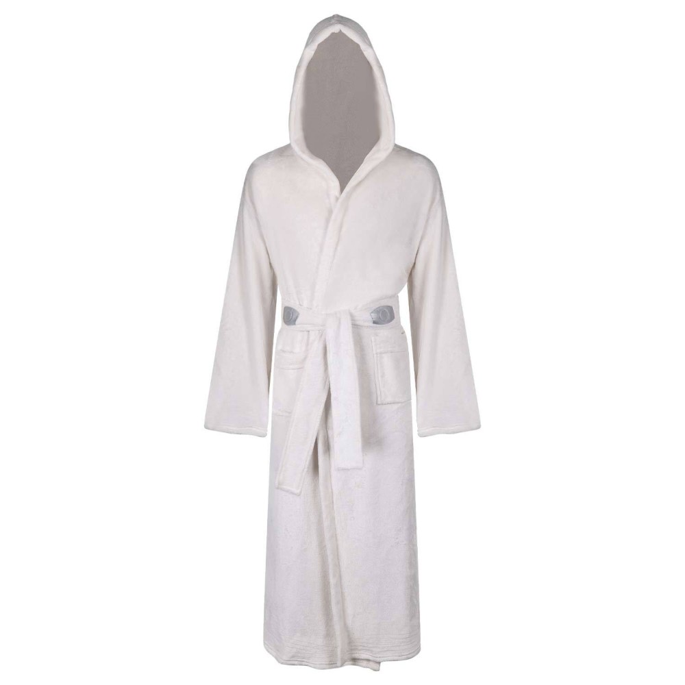 Robe de bain en flanelle unisexe Princess Leia Costume de cosplay Tenue de carnaval d'Halloween