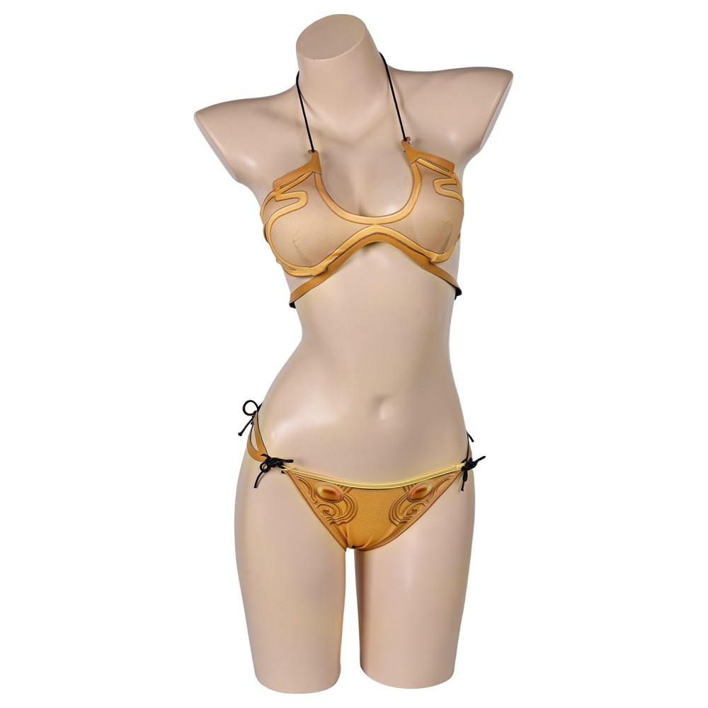 Princess Leia Organa Solo Printed Top Bikinis Set Swimsuit Suit Cosplay Costume Halloween Carnival Outfit