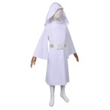 Princess Leia Organa Solo Kids Girls White Dress Suit Cosplay Costume Halloween Carnival Outfit