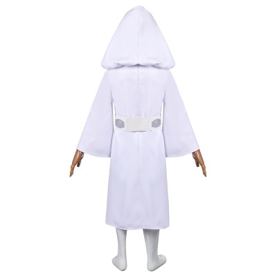 Princess Leia Organa Solo Kids Girls White Dress Suit Cosplay Costume Halloween Carnival Outfit