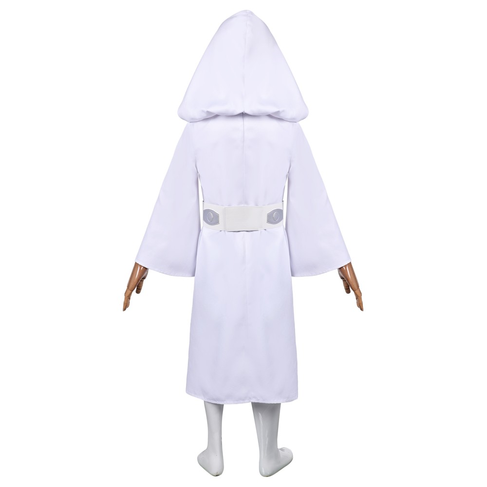 Princess Leia Organa Solo Kids Girls White Dress Suit Cosplay Costume Halloween Carnival Outfit
