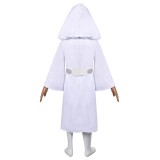 Princess Leia Organa Solo Kids Girls White Dress Suit Cosplay Costume Halloween Carnival Outfit